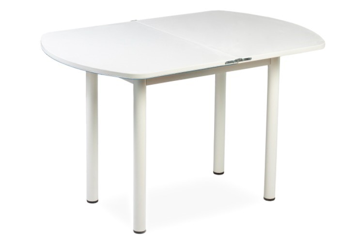 Кухонный стол раскладной СПГ-02 СТФ, белый/фотопечать капли/прямые трубки крашеные белый в Чите - изображение 1