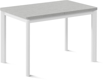 Кухонный раскладной стол Токио-1L (ноги металлические белые, светлый цемент) в Чите