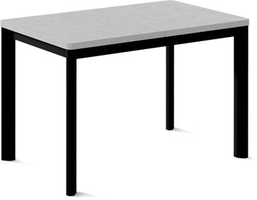 Кухонный раздвижной стол Токио-1L (ноги металлические черные, светлый цемент) в Чите
