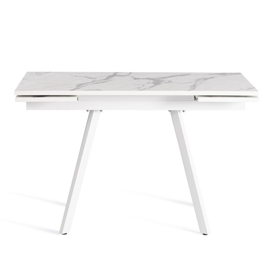 Кухонный стол раздвижной VIGO ЛДСП/HPL/металл,120x80x30х30х75 см, Мрамор светлый/белый арт.20623 в Чите - изображение 2