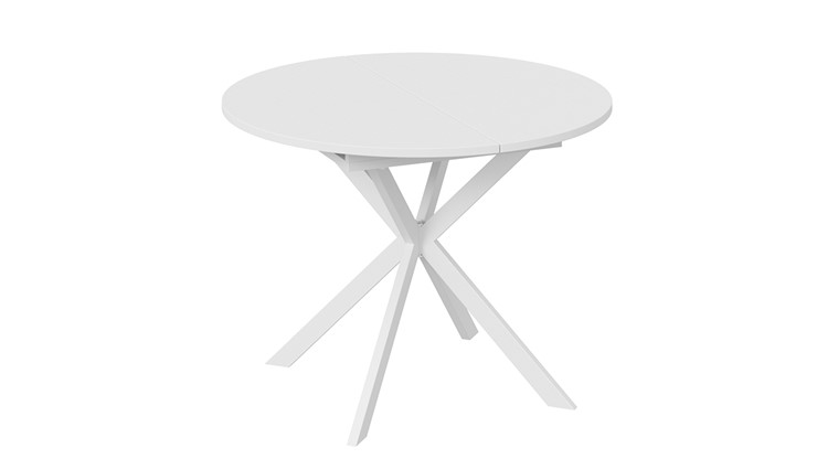 Обеденный раздвижной стол Мэдисон Тип 1 (Белый муар, Белый) в Чите - изображение 2
