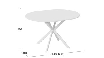 Обеденный раздвижной стол Мэдисон Тип 1 (Белый муар, Белый) в Чите - предосмотр 4