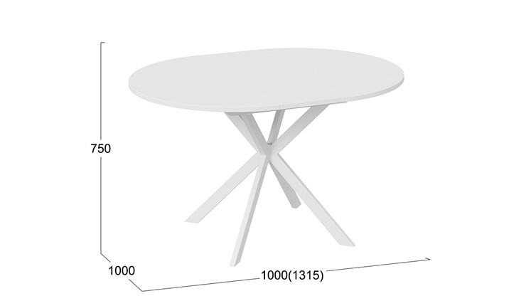 Обеденный раздвижной стол Мэдисон Тип 1 (Белый муар, Белый) в Чите - изображение 4