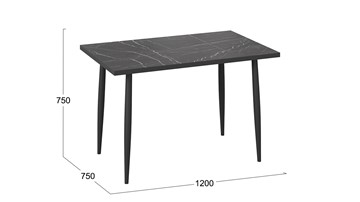 Кухонный стол Невада ДП1-02-08 (Черный мрамор/Черный матовый) в Чите - предосмотр 3