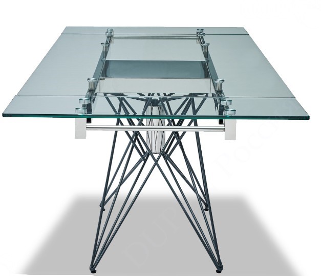 Кухонный раздвижной стол T-041 (140) прозрачный в Чите - изображение 4