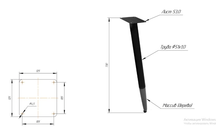 Обеденный стол SHT-TU12 (3 шт.)/ТT8 60/60 (черный/темный орех/прозрачный лак/коричневая сепия) в Чите - изображение 1
