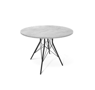 Стол кухонный круглый SHT-TU2-1 / SHT-TT 90 ЛДСП (бетон чикаго светло-серый/черный муар) в Чите