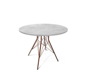 Кухонный стол SHT-TU2-1 / SHT-TT 90 ЛДСП (бетон чикаго светло-серый/медный металлик) в Чите