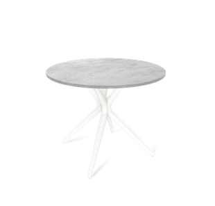 Обеденный круглый стол SHT-TU30 / SHT-TT 90 ЛДСП (бетон чикаго светло-серый/белый) в Чите