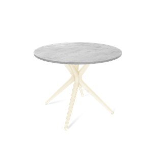 Круглый стол на кухню SHT-TU30 / SHT-TT 90 ЛДСП (бетон чикаго светло-серый/бежевый ral1013) в Чите