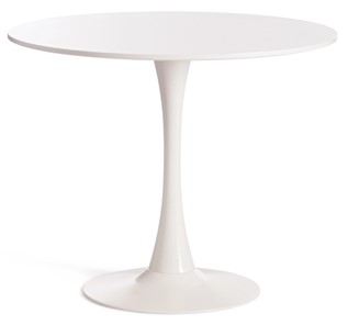 Кухонный обеденный стол TULIP (mod. 011) металл/мдф, 90х90х75 белый арт.14105 в Чите