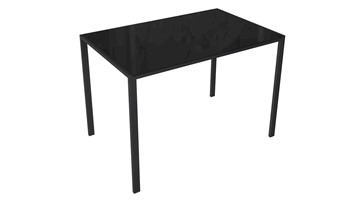 Кухонный стол Торрес тип 1 (Черный муар/Черный глянец) в Чите