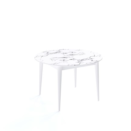 Кухонный раскладной стол Kenner W1200 (Белый/Мрамор белый) в Чите - изображение
