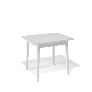 Кухонный стол раскладной Kenner 900M (Белый/Стекло белое сатин) в Чите