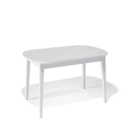Кухонный раскладной стол Kenner 1300M (Белый/Стекло белое глянец) в Чите - изображение