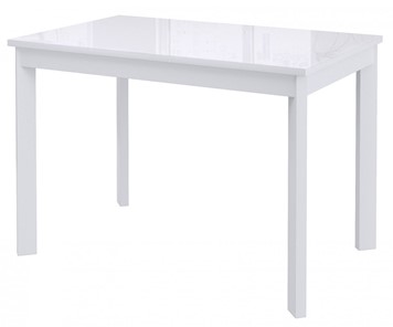 Кухонный стол раскладной Dikline Ls110, стекло белое/ножки белые в Чите