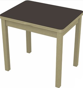 Кухонный стол раздвижной Бари дерево №8 (стекло коричневое/дуб выбеленный) в Чите
