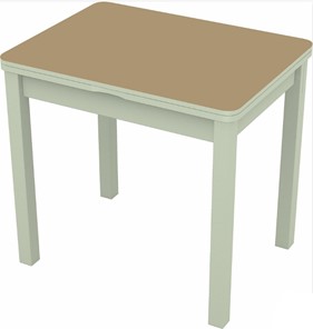 Обеденный раздвижной стол Бари дерево №8 (стекло капучино/белый) в Чите - предосмотр