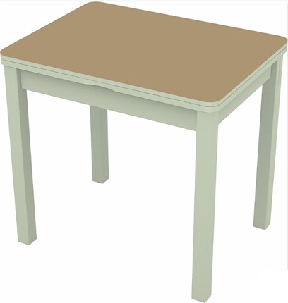 Обеденный раздвижной стол Бари дерево №8 (стекло капучино/белый) в Чите - изображение