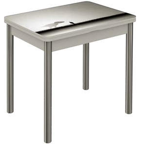 Раздвижной стол Бари хром №6 (Exclusive h182/белый) в Чите