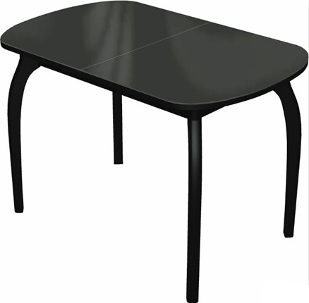 Раздвижной стол Ривьера исп.1 дерево №1 (стекло черное/черный) в Чите - изображение