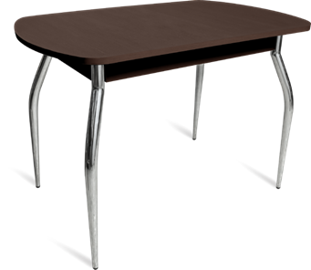 Кухонный обеденный стол ПГ-06 ЛДСП, венге ЛДСП/35 гнутые металл хром в Чите