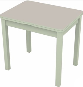 Кухонный раскладной стол Бари дерево №8 (стекло белое/белый) в Чите - предосмотр