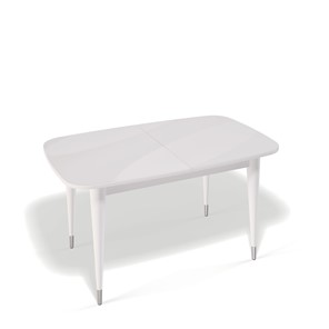 Обеденный раздвижной стол Kenner K1250 (Белый/Стекло белое сатин) в Чите