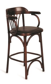 Барный стул 750 мягкий (темный тон, экокожа коричневая) в Чите