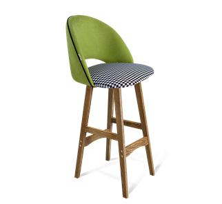 Барный стул SHT-ST34-3 / SHT-S65 (оливковый/гусиная лапка/дуб брашированный коричневый) в Чите