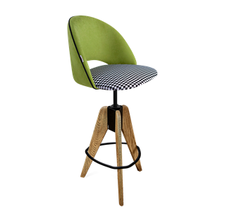 Барный стул SHT-ST34-3 / SHT-S92 (оливковый/гусиная лапка/браш.коричневый/черный муар) в Чите