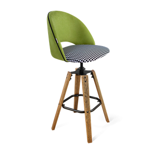 Барный стул SHT-ST34-3 / SHT-S93 (оливковый/гусиная лапка/браш.коричневый/черный муар) в Чите