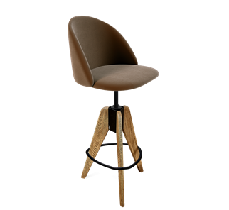 Барный стул SHT-ST35 / SHT-S92 (кофейный ликер/браш.коричневый/черный муар) в Чите