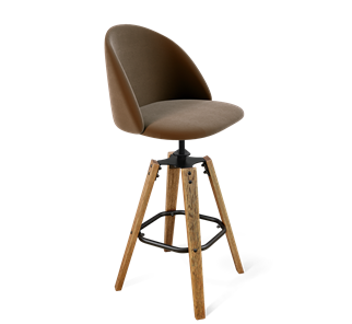 Барный стул SHT-ST35 / SHT-S93 (кофейный ликер/браш.коричневый/черный муар) в Чите