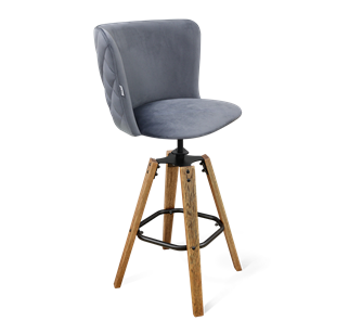 Барный стул SHT-ST36-3 / SHT-S93 (нейтральный серый/браш.коричневый/черный муар) в Чите