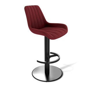 Барный стул SHT-ST37 / SHT-S137 (рубиновое вино/стальной/черный муар) в Чите