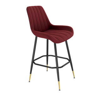 Барный стул SHT-ST37 / SHT-S148 (рубиновое вино/черный муар/золото) в Чите