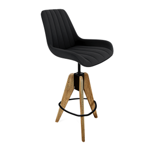 Барный стул SHT-ST37 / SHT-S92 (ночное затмение/браш.коричневый/черный муар) в Чите