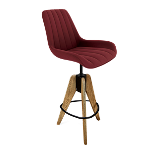 Барный стул SHT-ST37 / SHT-S92 (рубиновое вино/браш.коричневый/черный муар) в Чите