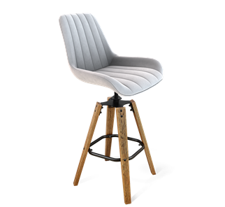 Барный стул SHT-ST37 / SHT-S93 (серое облако/браш.коричневый/черный муар) в Чите