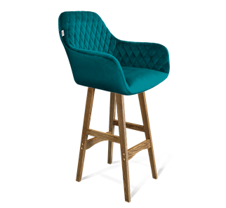 Барный стул SHT-ST38 / SHT-S65 (альпийский бирюзовый/дуб брашированный коричневый) в Чите