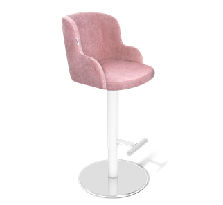 Барный стул SHT-ST39 / SHT-S128 (пыльная роза/хром/белый муар) в Чите