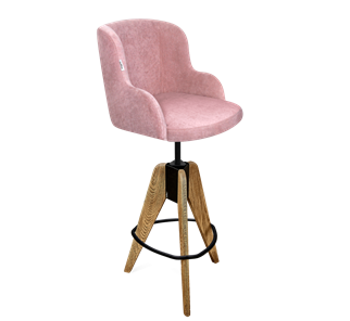 Барный стул SHT-ST39 / SHT-S92 (пыльная роза/браш.коричневый/черный муар) в Чите