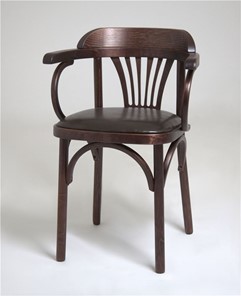 Кухонный стул Венский мягкий, кожзам коричневый/темный тон в Чите
