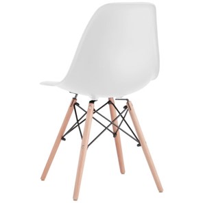 Комплект обеденных стульев 4 шт. BRABIX "Eames CF-010", пластик белый, опоры дерево/металл, 532630, 2033A в Чите