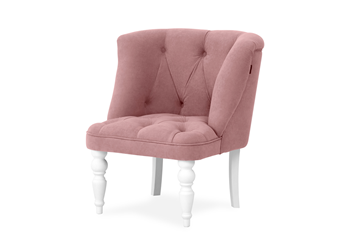 Мягкое кресло Бриджит розовый ножки белые в Чите