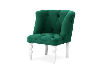 Мягкое кресло Бриджит зеленый ножки белые в Чите