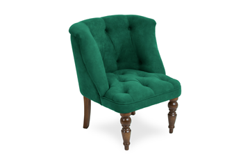 Мягкое кресло Бриджит зеленый ножки коричневые в Чите