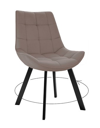 Обеденный стул 263 Поворотный, Микровелюр B5 Latte / опоры черные в Чите - изображение