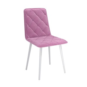 Обеденный стул Антика, велюр тенерифе розовый/Цвет металл белый в Чите